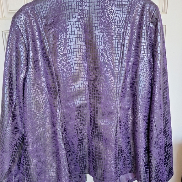 Plus Sz3X Purple Elemenz Jacket Faux Croc Zip Front/Pockets Brand New With Tags - Picture 8 of 10